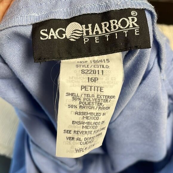 SAG HARBOR Ladies Petite Polyester Rayon Blend Dress Pants Blue Size 16P - Picture 11 of 11